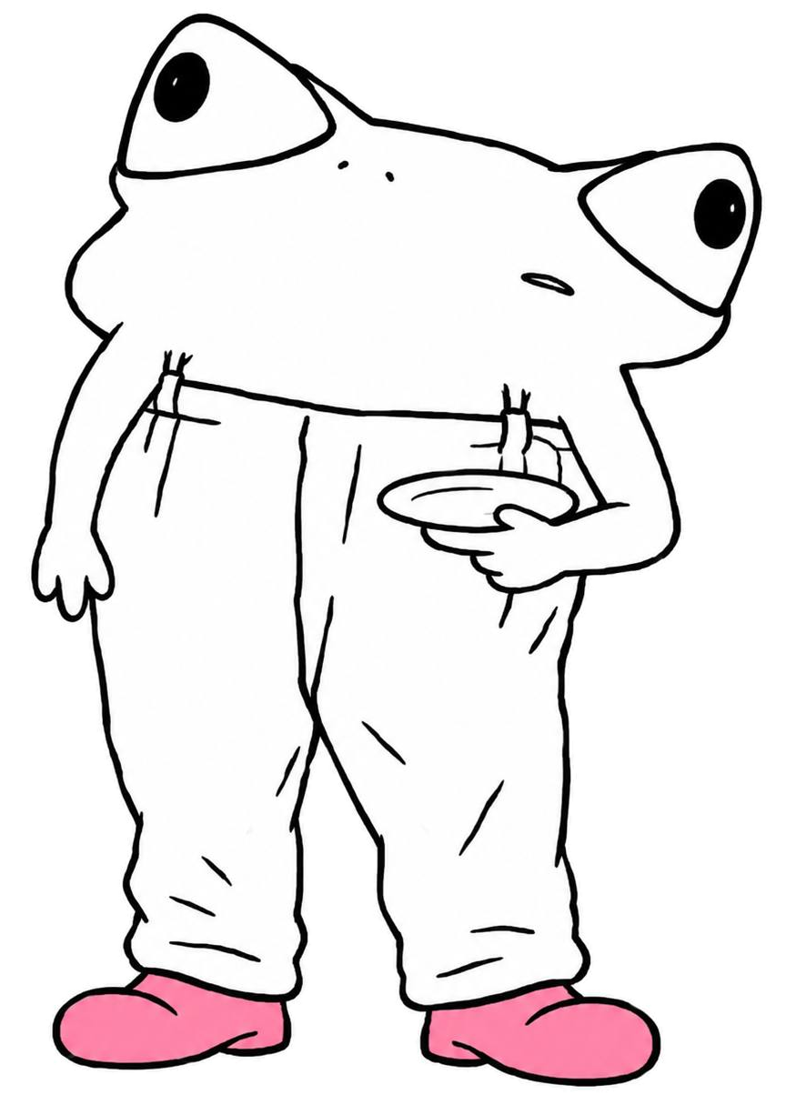 Platefrog mascot holding a plate